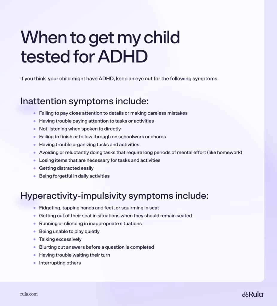 Can a 4 year old take an ADHD test?