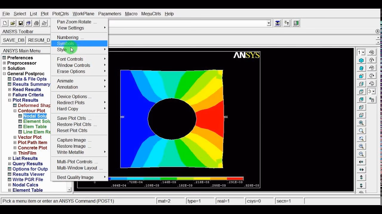 How do I display a strain in ANSYS mechanical?