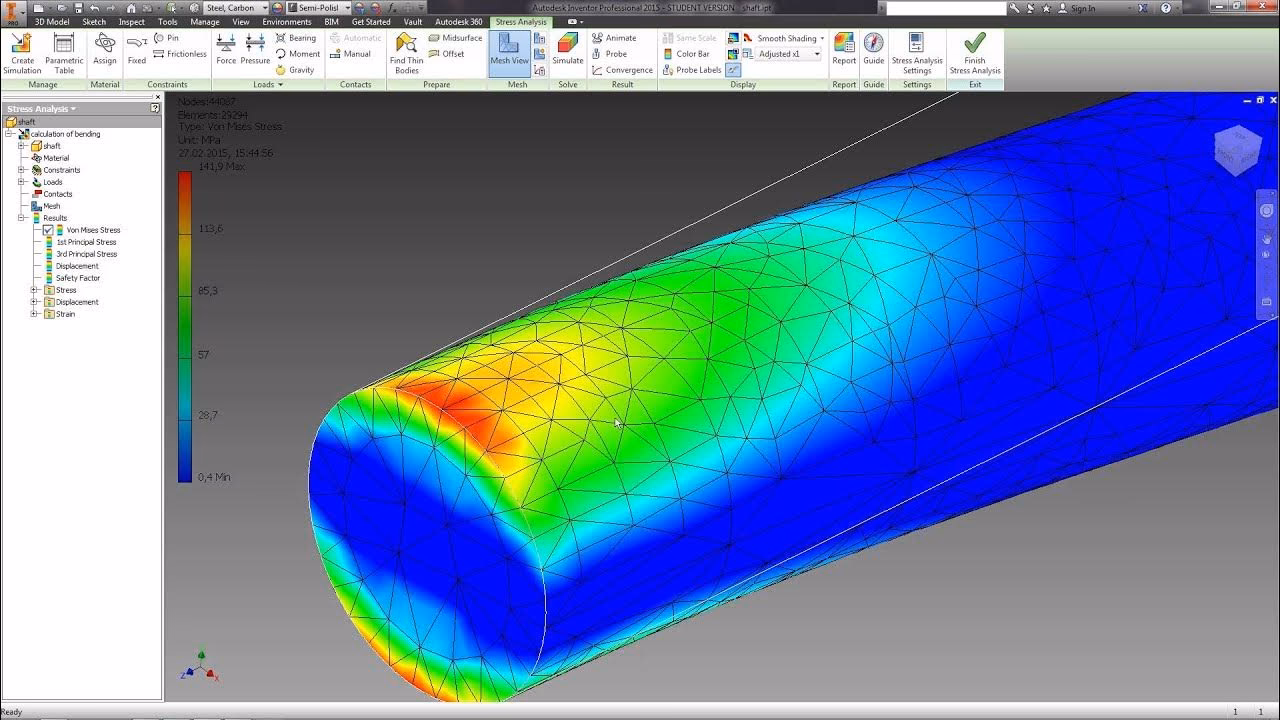 How do I run a stress analysis in AutoCAD?