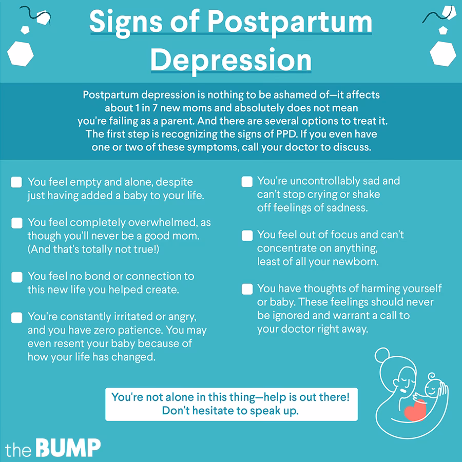 How does postpartum depression affect the body?