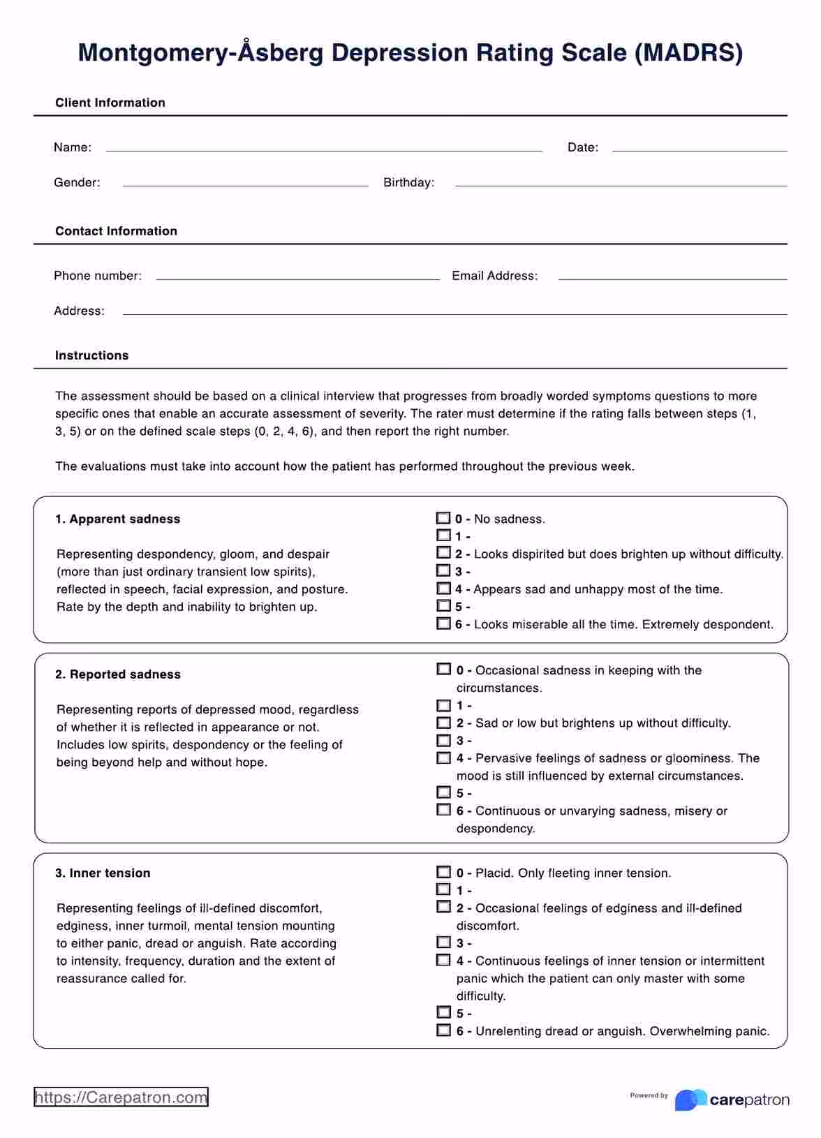 Is the Montgomery-Asberg Depression Scale copyrighted?