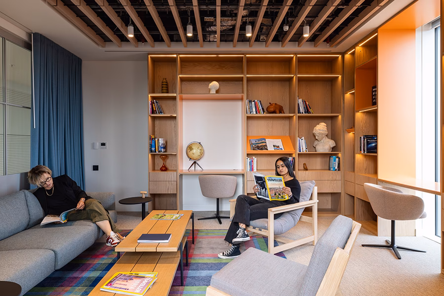 How can a biophilic office space help reduce stress?