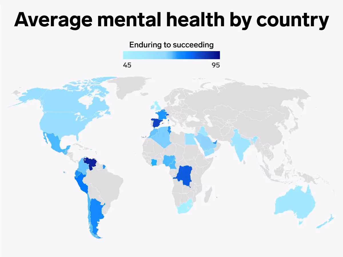 Where are mental disorders most common in the world?
